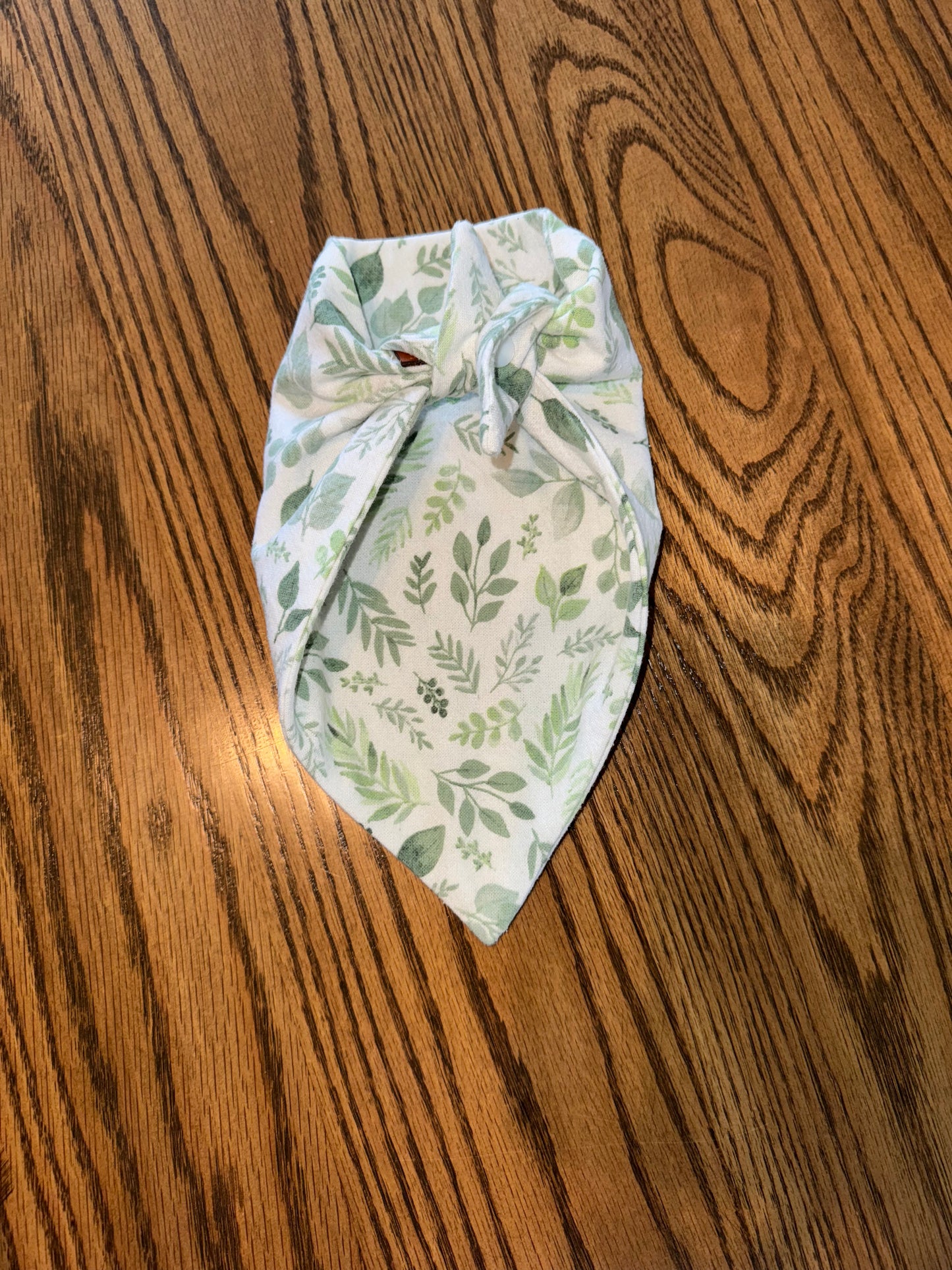 White + Green Floral Spring Bandana