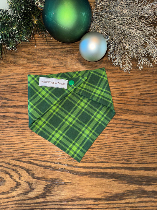 Christmas Green Plaid Bandana