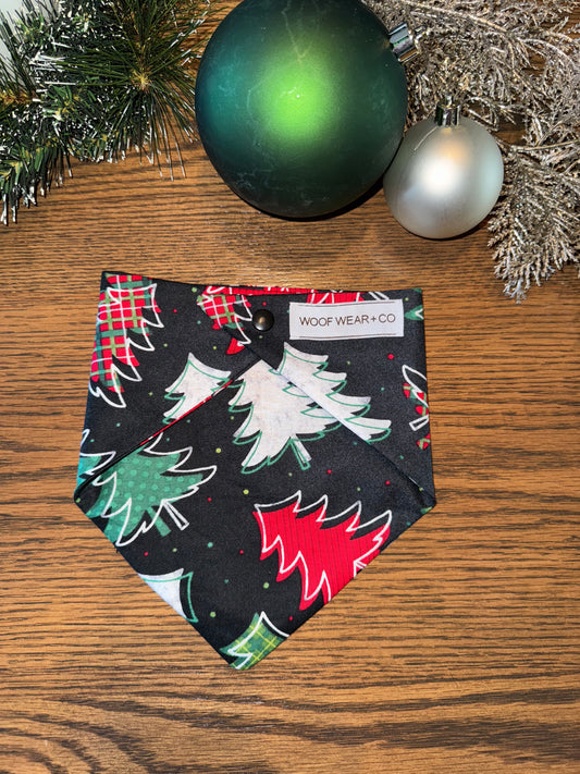 Black Christmas Tree Bandana