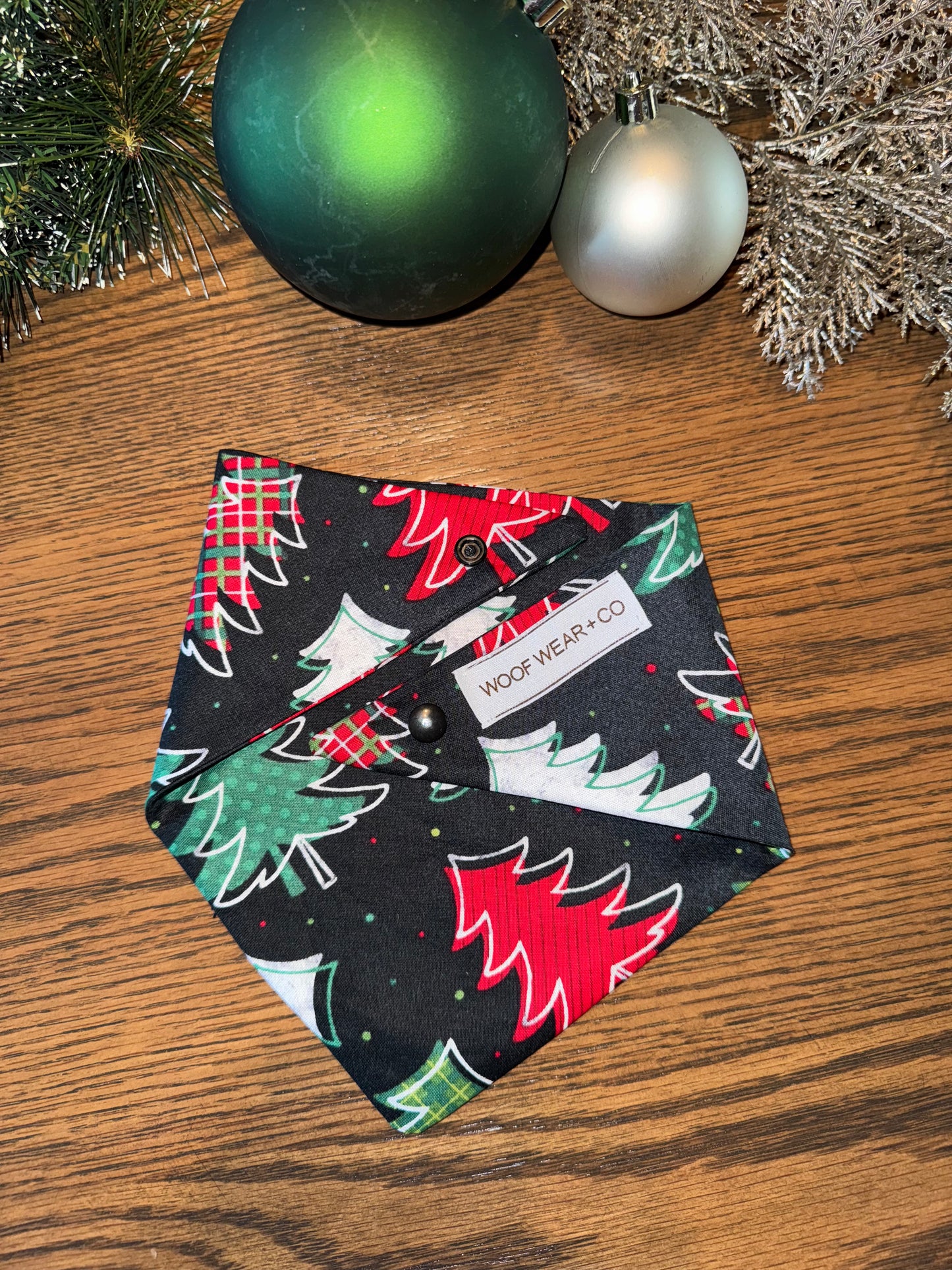 Black Christmas Tree Bandana