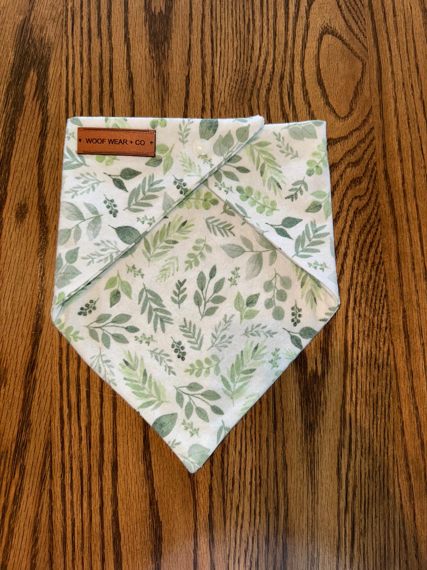White + Green Floral Spring Bandana